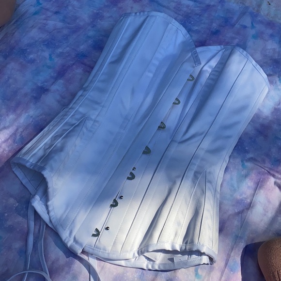 ⛅️[ Corset Story ] Classic Long White Waist Taming Corset - Picture 12 of 13